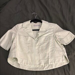 Everlane Striped Short Sleeve Oxford Shirt